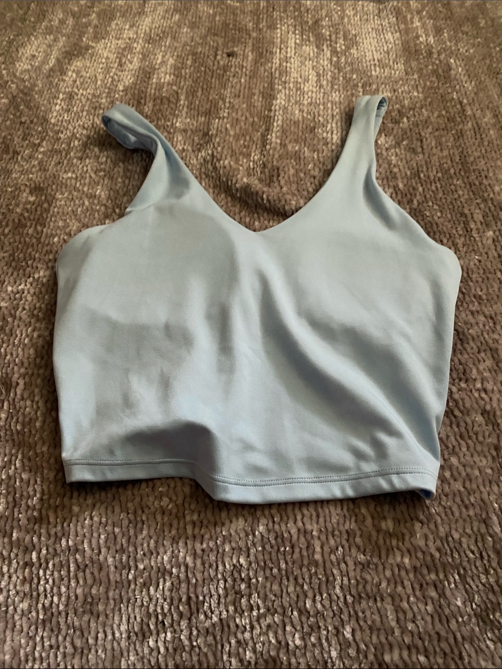 Light Blue V-Neck Crop Tank Top